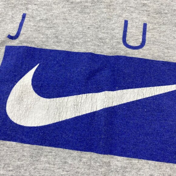 Vintage 90s Nike T-Shirt Men Large L Gray Just Do It Spell Out Graphic Print - Picture 8 of 11